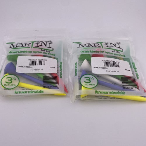 (2) Confezione da 5 T-shirt in plastica Martini Golf 3-1/4" (colori assortiti) quasi infrangibili - Foto 1 di 2