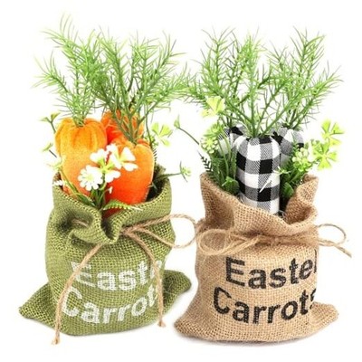 Easter Decorations 2Pcs Carrot Table Signs Decorations Spring Farmhouse 