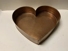 Handmade Artist Signed Michael Bonne Copper Heart Wall Art Tray