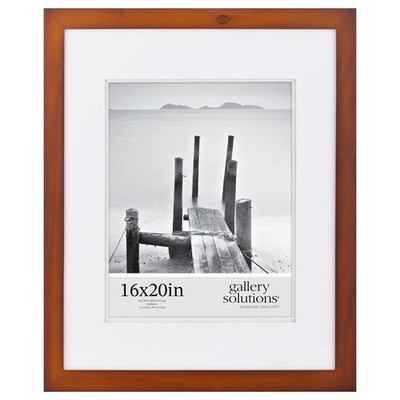 Gallery Solutions  16''x20'' Flat Walnut Frame  Rectangular Tabletop or Wall Mo...
