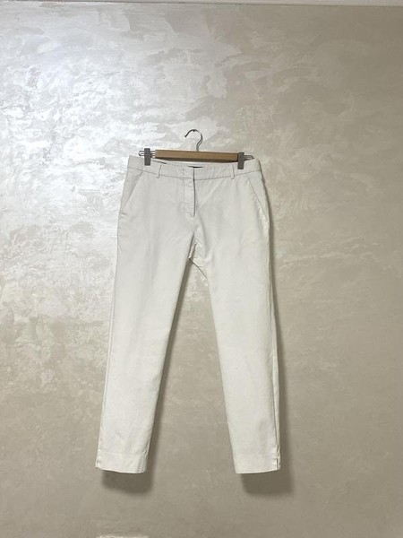 Women Peserico Trousers White Cotton 36 / S / 44 #C7NI
