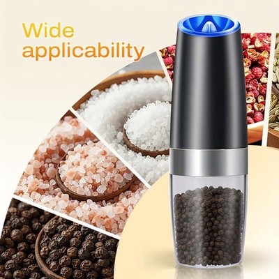 Adjustable Coarseness Gravity-Sensing Electric Pepper Grinder 2PCS for Home Cook