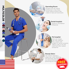 Unisex Medical Uniforms Beauty Costume Nurse Scrubs Set Doctor Dentist Workwear
