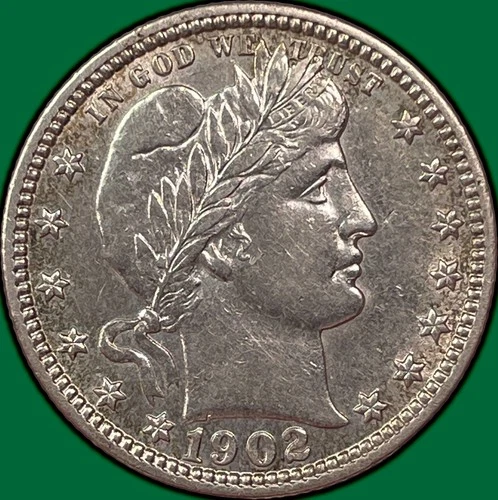 1902-S Barber Quarter Choice Almost Uncirculated AU+/UNC Coin #33281