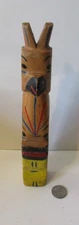 Small Totem Pole 7.75" high- wooden, carved painted -tourist item c/1950-70's??