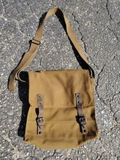 Rothco Canvas Military Style Satchel Messenger Bag Leather Buckles 100% Cotton