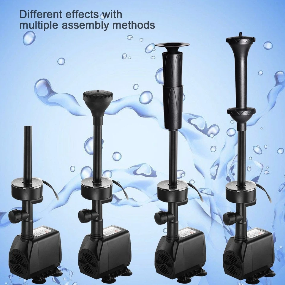 730GPH (2800L/H, 110V/55W) Submersible Pump Fountain with RGB Color Changing ... - Image 3 of 4