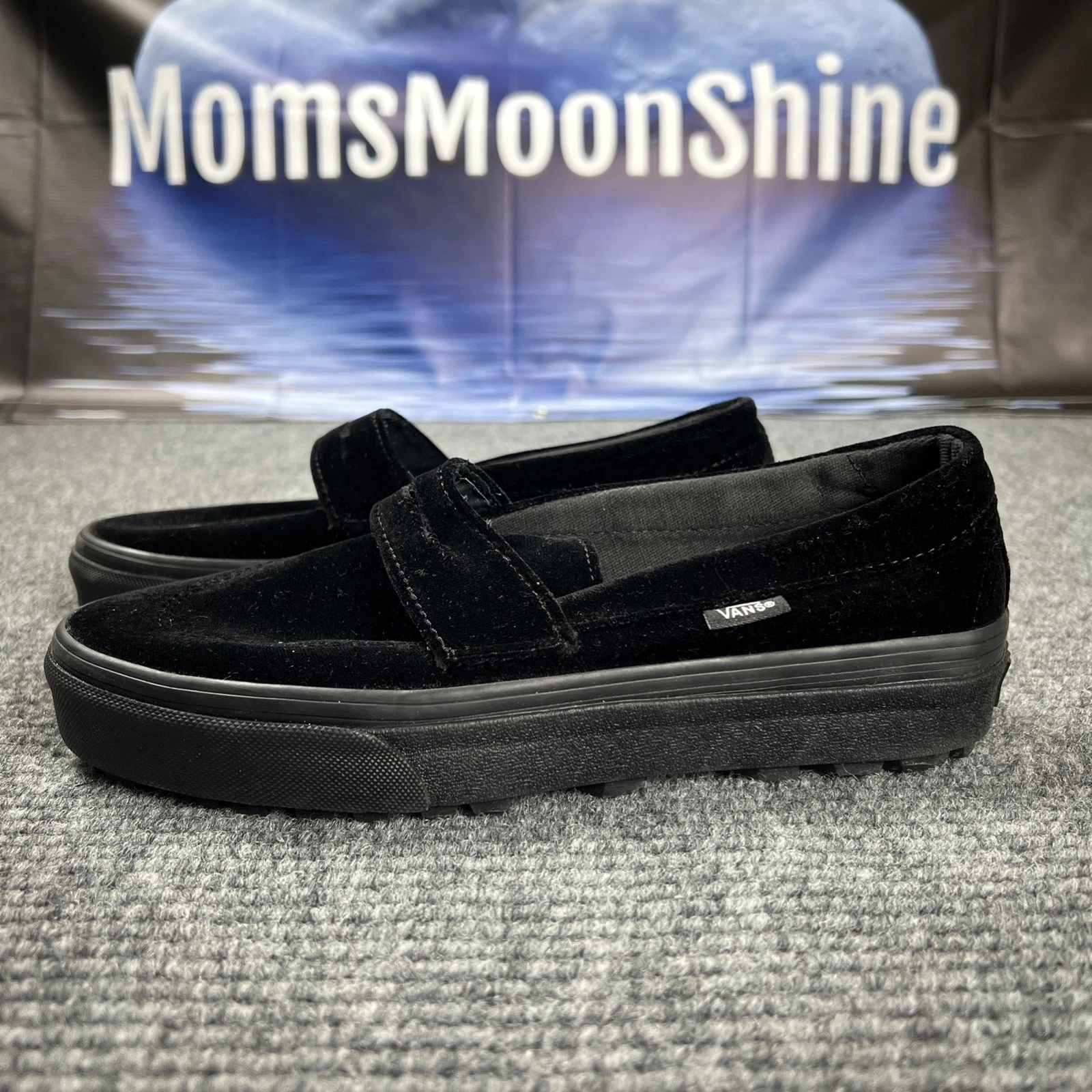 Mocassino slip on Vans Skate Style 53 in velluto nero Taglia 7 5 Nuovo