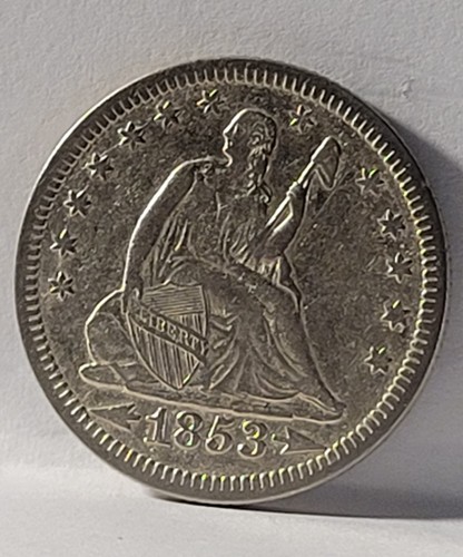 1853-P Seated Liberty Quarter, 25C Silver Coin (3) - Picture 2 of 15