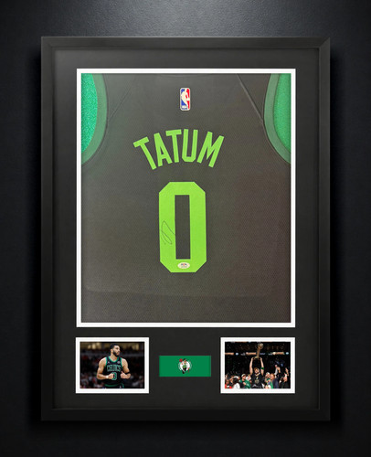 Jayson Tatum Signed Boston Celtics Nike Jersey Framed PSA COA Auto Display