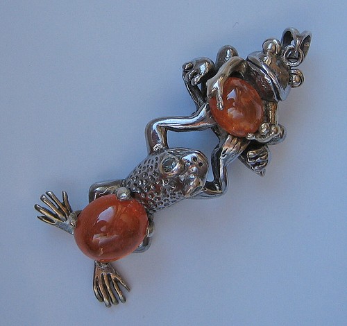 Anhänger aus 925 Sterling Silber Anhänger mit Natur Opal Vollopal Frosch 🌹 6248 - Bild 1 von 9