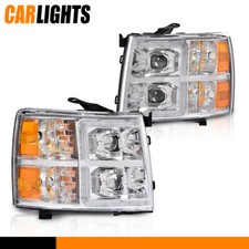 Fit For Chevy 07-14 Silverado 1500 2500 3500 Chrome Led Bar Tube Headlights Lamp Fit For Chevy 07-14 Silverado 1500 2500 3500 Chrome Led Bar Tube Headlights Lamp