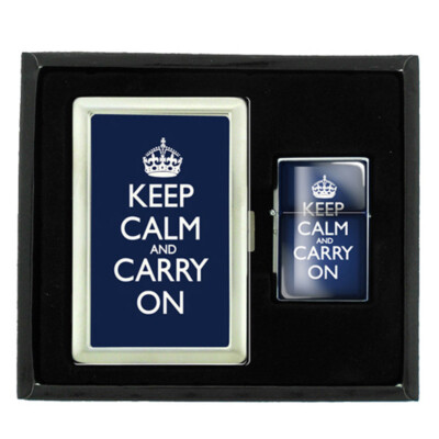 cigarette gift set KEEP CALM D17 CIGARETTE CASE / WALLET & LIGHTER GIFT SET