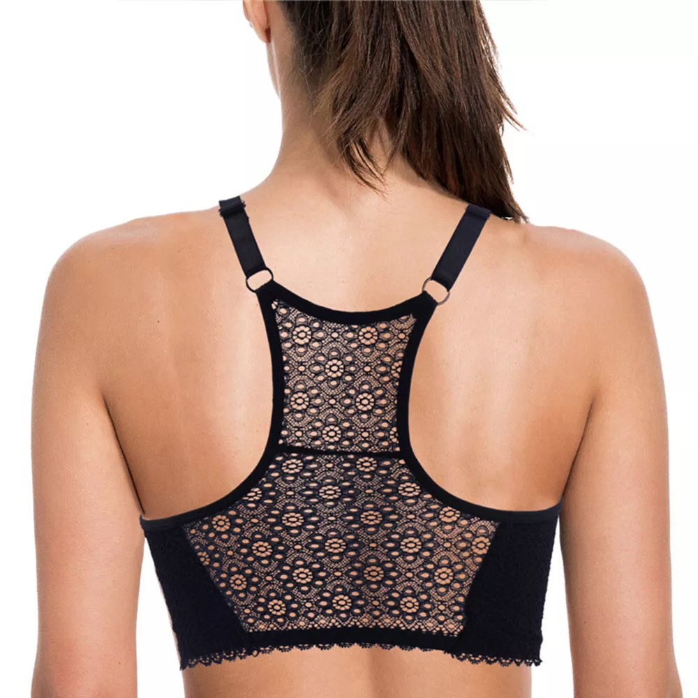 Large boobs Womens Bras Lace Back Front Closure Brassiere Sexy