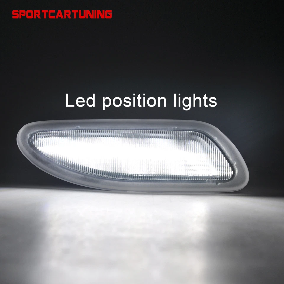 White LED Lights Bar Bumper Side Marker For Benz 2001-2007 Mercedes W203 C Class Foto 3 de 4