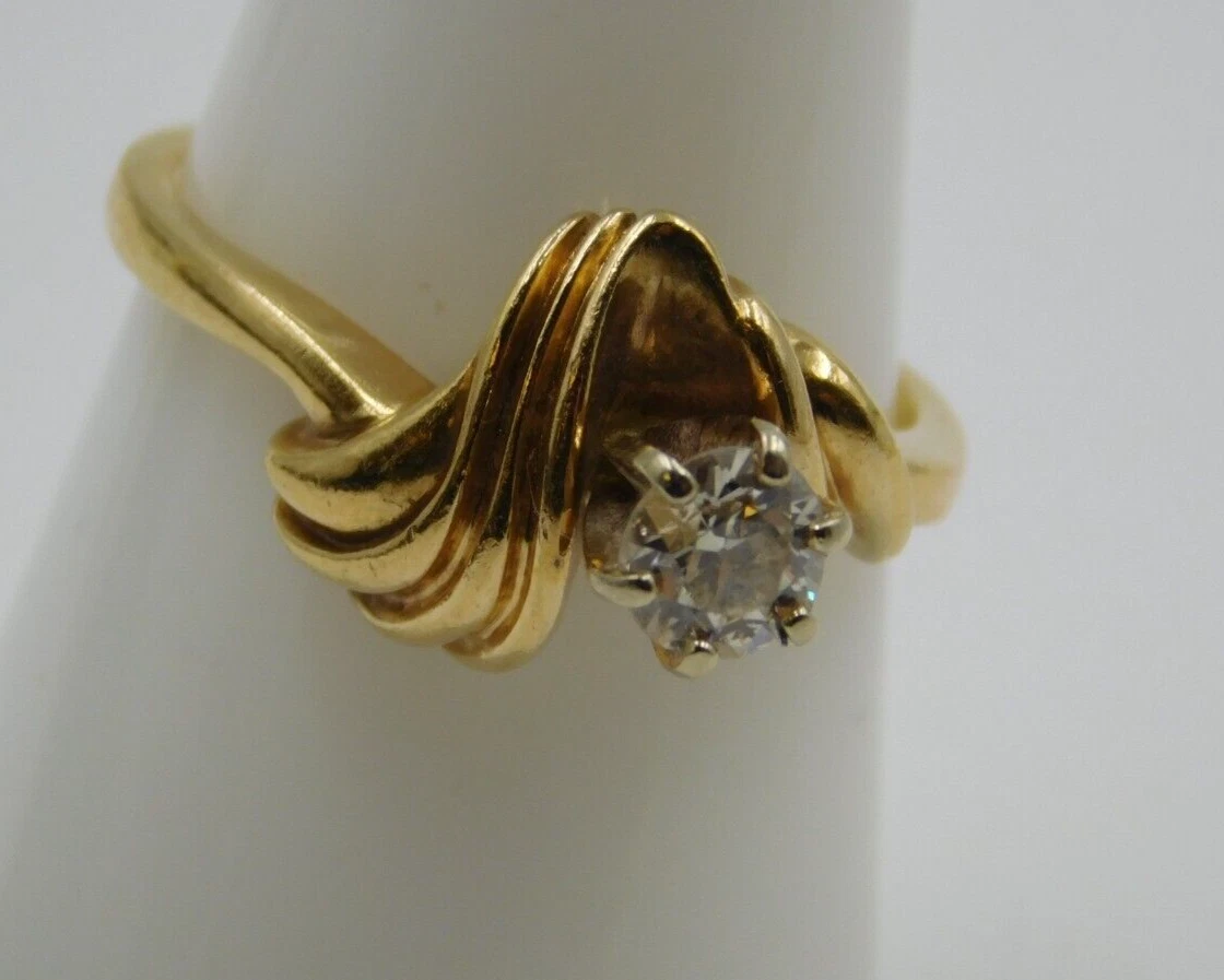 14k Yellow Gold 1 2 Carat Diamond Ring Size 9.5. 5.4 grams 3.5 dwt