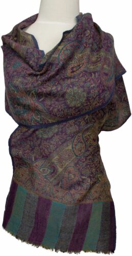 Pashmina  Schal 100% Kaschmir, Cashmere scarf  écharpe Foulard 34 x 167 Lila - Bild 1 von 2