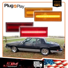 For 81-88 Oldsmobile Cutlass 442 Amber Front & Red Rear LED Side Marker Light 4X