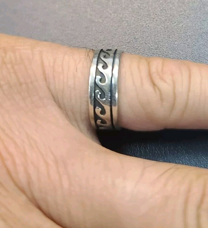 Oceanic Solid Sterling 925 Silver Ocean Wave Desi… - image 15