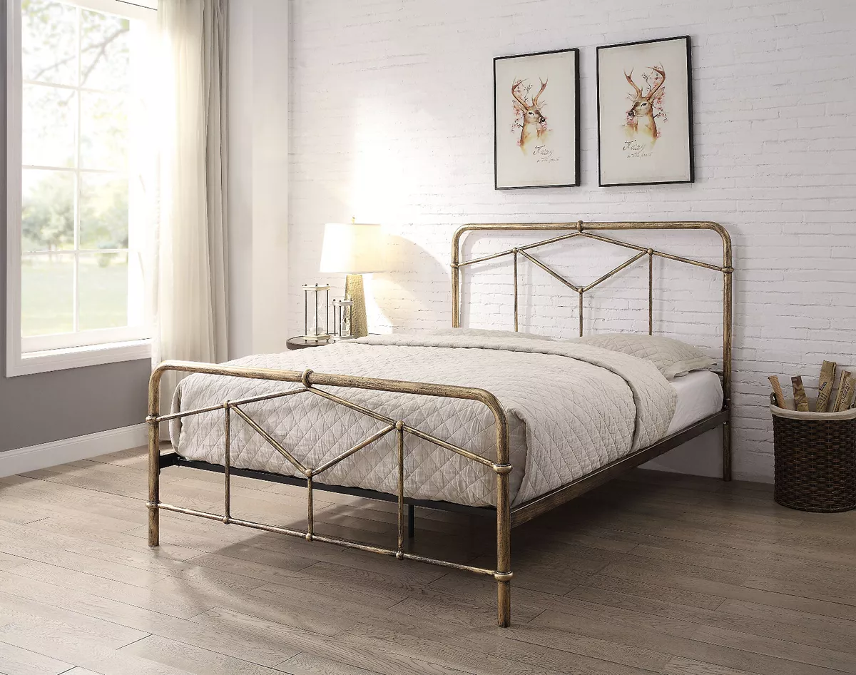 Antique brass headboard full size deals