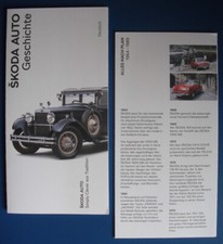 Laurin & Klement L&K SKODA Auto Geschichte 1895-2019 Faltblatt 12 Seiten deutsch