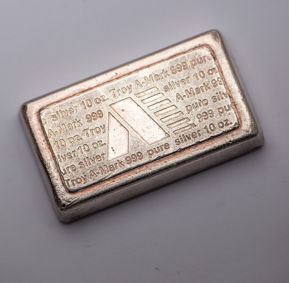 Rare Vintage A-Mark 10 Oz 999 Pure Silver Stackable USVI Ingot Co