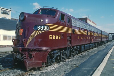 PRR EMD E8 No. 5898 4 x 6 Photo Railfan Special, Corning, NY on October 9, 1987.