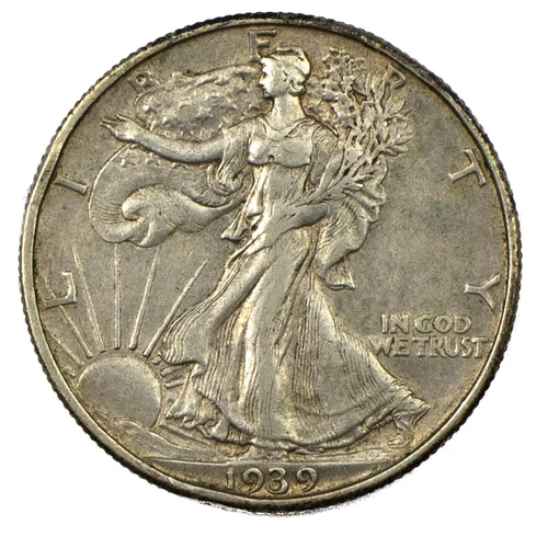 1939-D Denver Walking Liberty Silver Half 50c XF+
