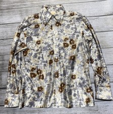 Vintage Kings Road Sears Floral Disco Shirt Mens Medium 70  s