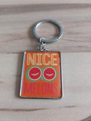 Vintage lustiger schöner Melonen Schlüsselanhänger Keychain Sammlerstück