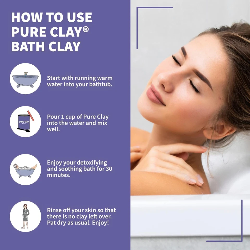 Argila de bentonita de cálcio em pó, 100% natural orgânico de grau alimentício, banho e corpo Mu - Imagem 2 de 4