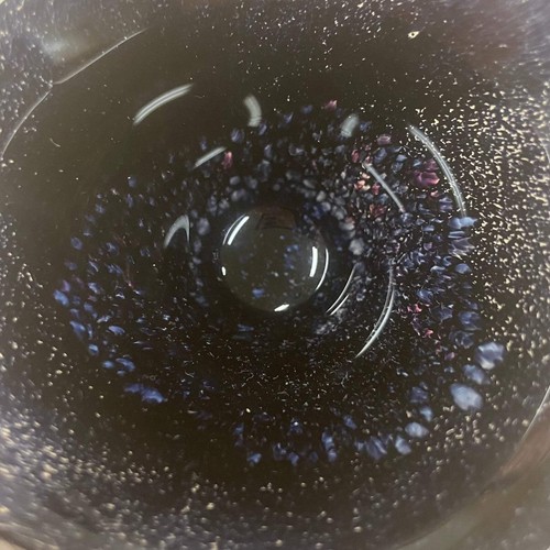 Tazza sake giapponese piccola vetro Sakura-Fuji Fujisan Yama-Zakura nera fatta a mano - Foto 11 di 12