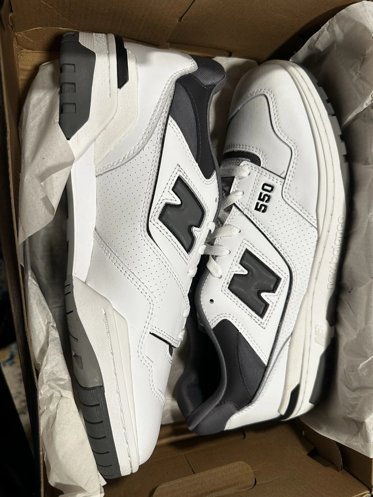Taglia 13 New Balance 550 Castlerock Bianco