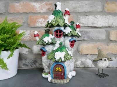 Weihnachten Stechpalme Dach Haus Festlich Wohndeko Ornament Figur Stück