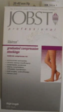 JOBST 114354 VAIROX 30-40 mmhg COMPRESSION THIGH LENGTH STOCKINGS BEIGE- LARGE B