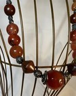 Graduated Chunky Carnelian Beaded Necklace 24” Silver & Wood Beads Gorgeous — photo 9