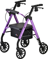 NOVA STAR 8 Rollator Walker w/Perfect Fit System Ltweight Folding-OPENBOX PURPLE