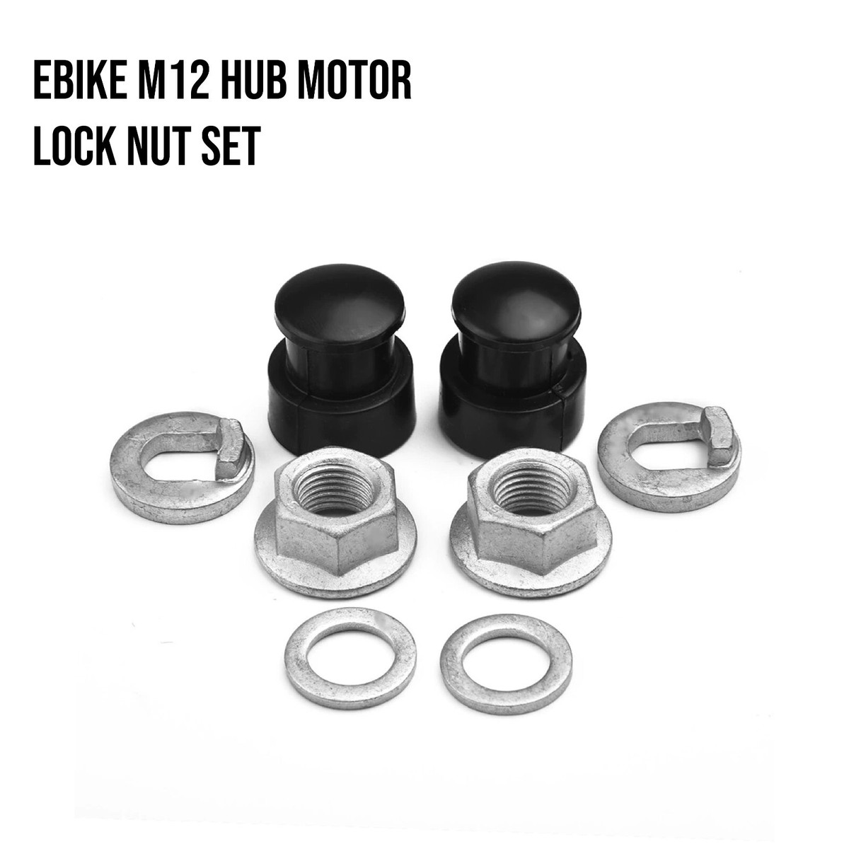 EBIKE E-bike Hub Motor Axle M12 Lock Nut Lock Washer Spacer /Nut Cover  Kit