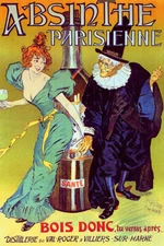 ABSINTHE PARISIENNE GREEN ALCOHOL DRINK YOUNG WOMAN WIZARD VINTAGE POSTER REPRO