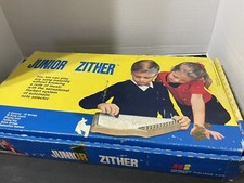 Vintage 1950's Jr Zither Harbert Italiana Milano Folk String Lap Harp Instrument