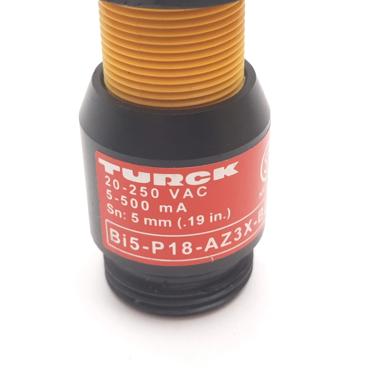 Turck Bi5-P18-AZ3X-B2331 Inductive Proximity Sensor, 5mm, 20-250VAC, 5-500mA