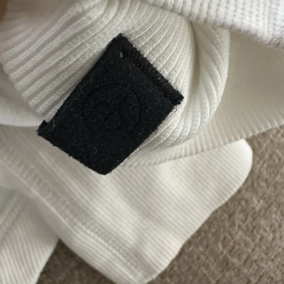 Sudadera suéter Rag & Bone para mujer talla XS de gran tamaño blanco Spellout Pullover Foto 3 de 4