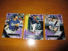 Lot (3) RAYS STEVEN SOUZA JOHN JASO + 2016 Topps Baseball PURPLE Toys R Us Cards