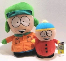 South Park Kyle 10" and Cartman 8" Stuffed Plush Comedy Central 2008 Nanco Set