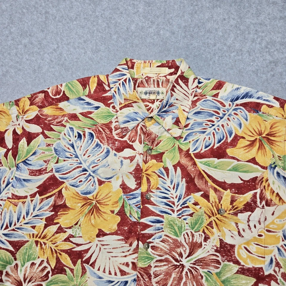 Campia Moda Shirt Mens Large Hawaiian Floral Button Up 90s Vintage Aloha Casual - Image 3 of 4