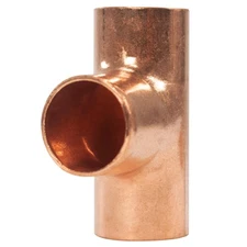 Appli Parts AP-T012 1/2 in Wrot Copper Tee 1/2in CxCxC connections for refrigera