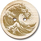 'Tsunami Ocean Wave' Wooden Buttons (BT048885)