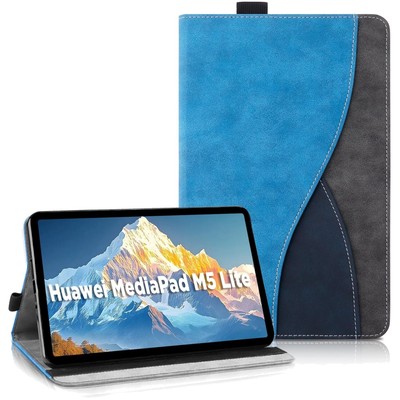 Hülle für Huawei M5 Lite 10 Zoll, Tablett Schutztasche, Stand, Geldbörse, Blau