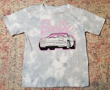 Girl's Barbie T-Shirt Light Blue "Cloud" Tie Dye-Corvette Graphic-Youth S (6)