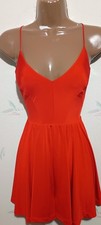🔥 Red small Strappy Fit & Flare Mini Dress V-Neck  Party Sexy Summer 🔥